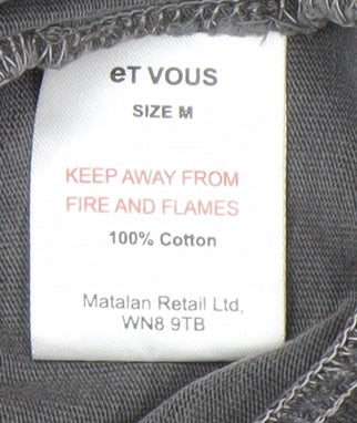 Et Vous Women’s Grey Cotton Open Cardigan Size M