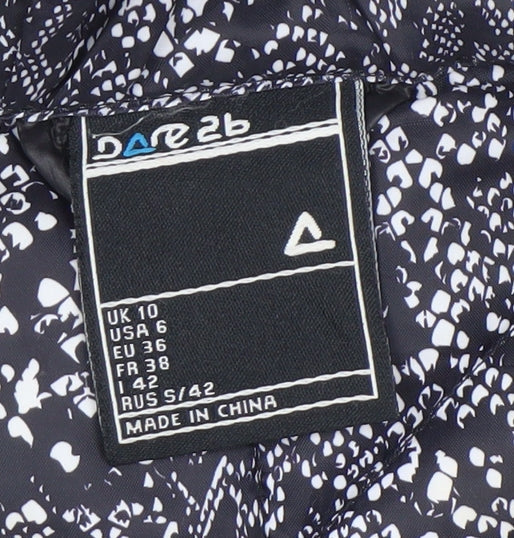 Dare 2b Womens Black Puffer Jacket Size 10 Hooded Faux Fur Trim