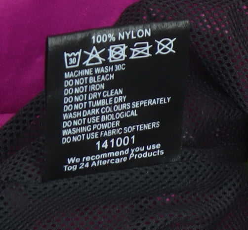 TOG24 Womens Pink Hooded Waterproof Windbreaker Jacket Size 10-12