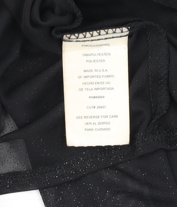 R&M Richards Women's Black Sheer Kimono Cardigan XL Elegant Lightweight Layer