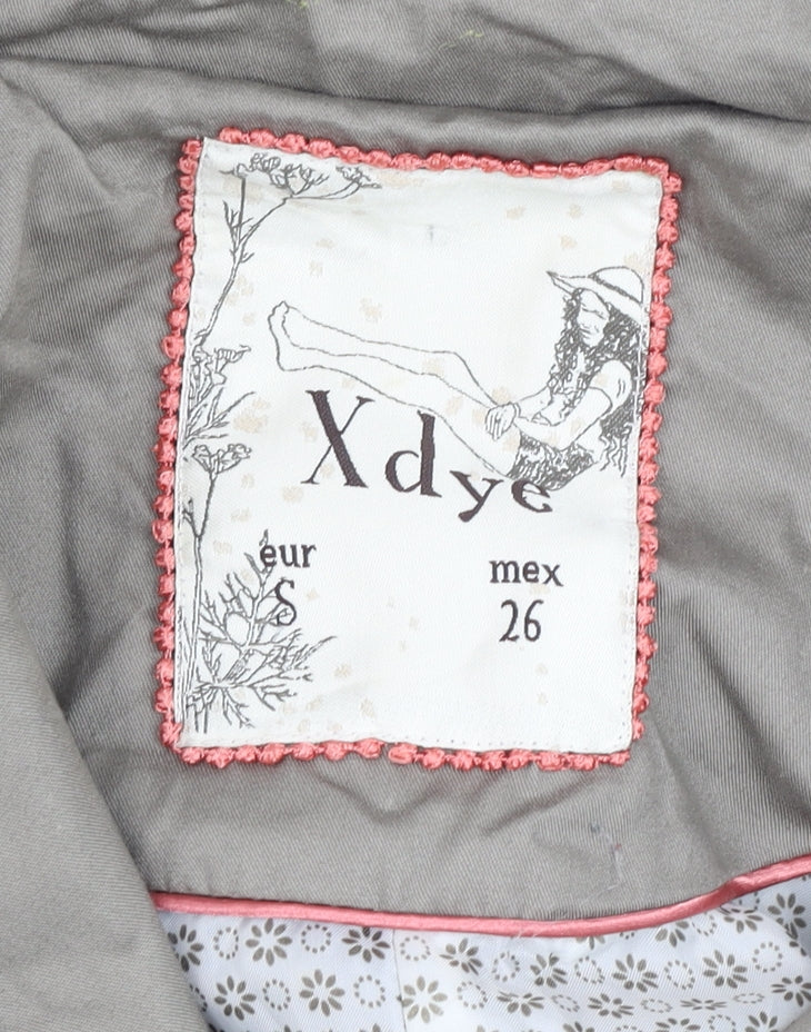 XDYE Womens Grey Double Breasted Trench Coat Size S Classic Style