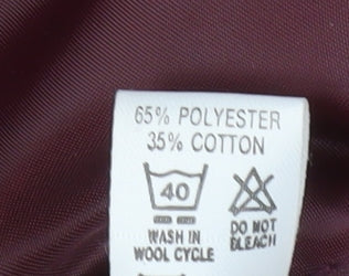 BHS Men's Burgundy Parka Coat M Regular Fit Winter Lined Jacket