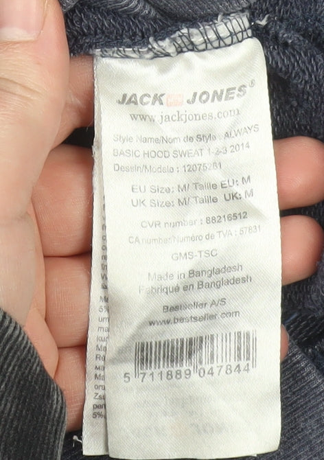 Jack & Jones Men's Blue Cotton Vintage Full Zip Hooded Jacket Size M