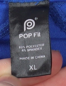 POP FIL Womens Blue XL Stretch Leggings with Side Pockets