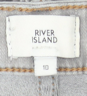 River Island Womens Grey Skinny Jeans Size 10 Slim Fit Denim