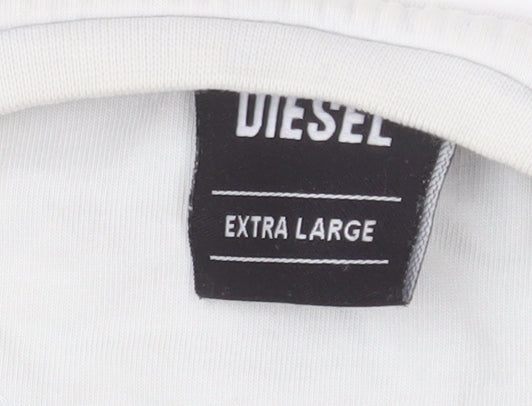 Diesel Men's White XL Graphic Logo Cotton T-Shirt