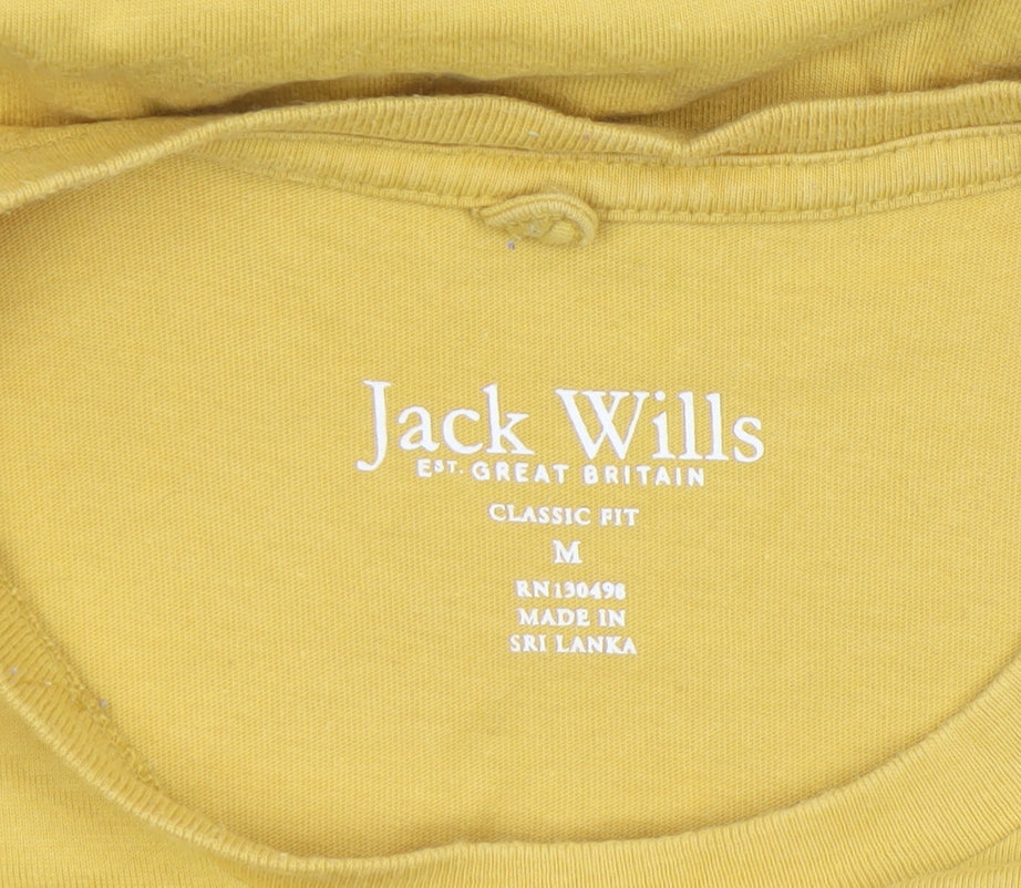 Jack Wills Men's Yellow Classic Fit Cotton Crew Neck T-Shirt M
