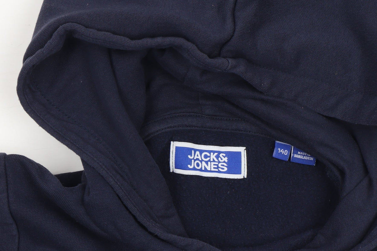 Jack & Jones Boys Navy Pullover Hoodie Size 140 Cotton Blend