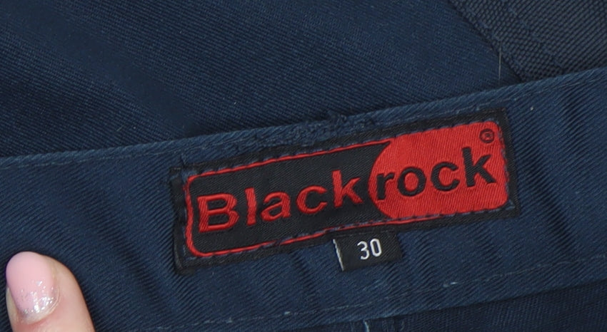 Blackrock Men's Navy Cargo Workwear Trousers Size 30 Polyester Cotton