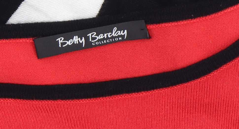 Betty Barclay Women's Multicoloured Striped Boat Neck Jumper Size 10