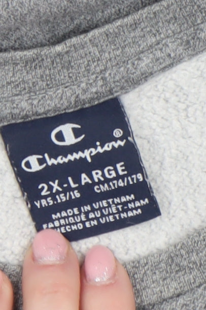Champion Boys Grey 2XL Pullover Crew Neck Fleece Sweatshirt