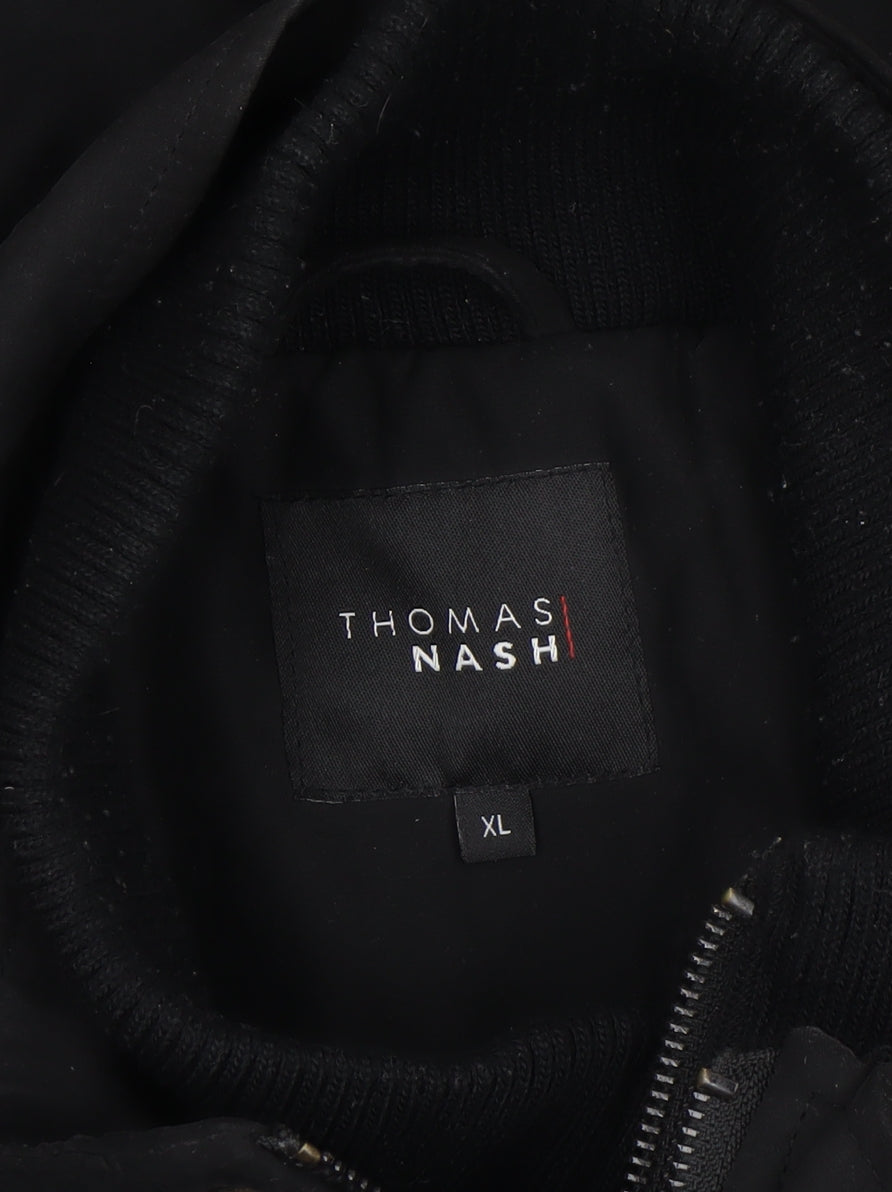 Thomas Nash Men's Black XL Mid-Length Zip Coat