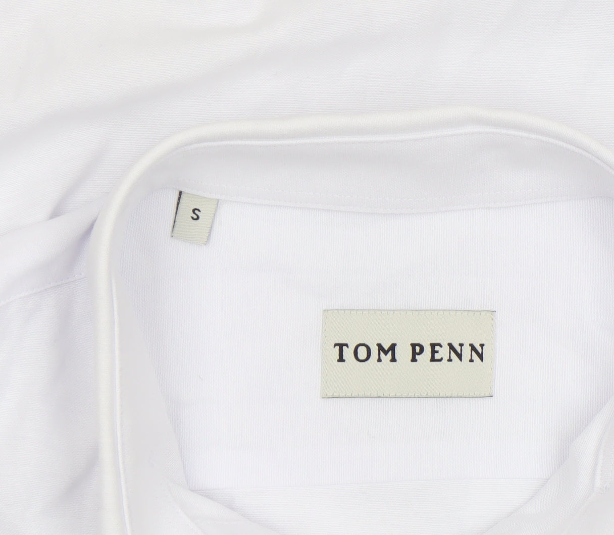 Tom Penn Men's White Small Cotton Blend Long Sleeve Dress Shirt