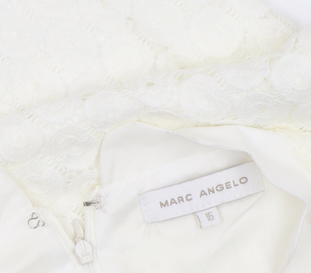 Marc Angelo Women’s Ivory Lace Sleeveless Blouse Size 16