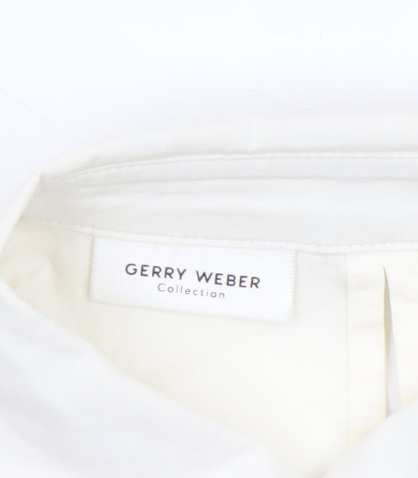 Gerry Weber Women’s Ivory Cotton Stretch Button-Up Shirt Size 12