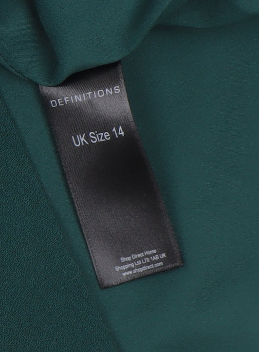 Definitions Women’s Green Peplum Knee Length Work Dress UK 14