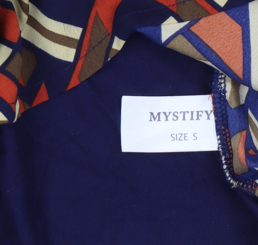 Mystify Women's Multicoloured Geometric Short Sleeve T-Shirt Size S