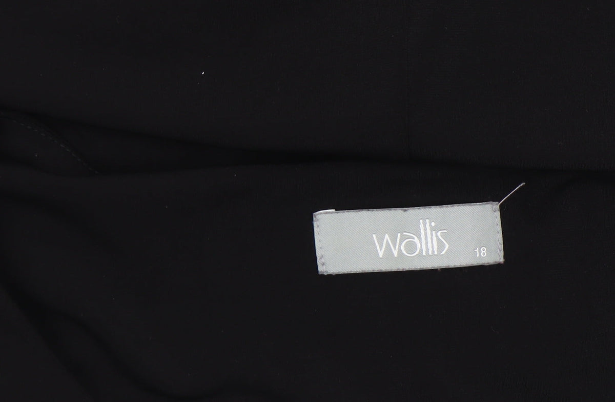 Wallis Women Black Size 18 Sleeveless Bodycon Knee Length Dress