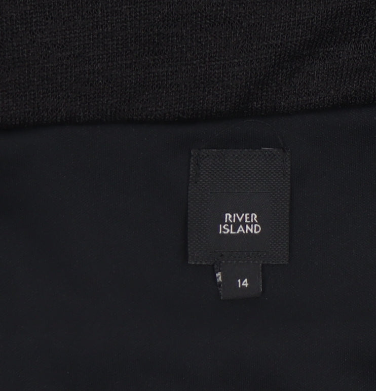 River Island Womens Black Off Shoulder Long Sleeve Blouse Size 14