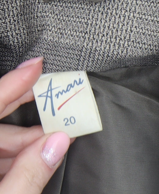 Amari Women Taupe Checked Double-Breasted Blazer Size 20
