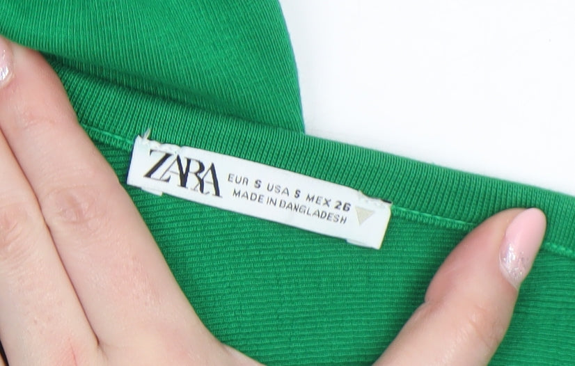 Zara Women Green Bodycon Sleeveless Short Dress Size S