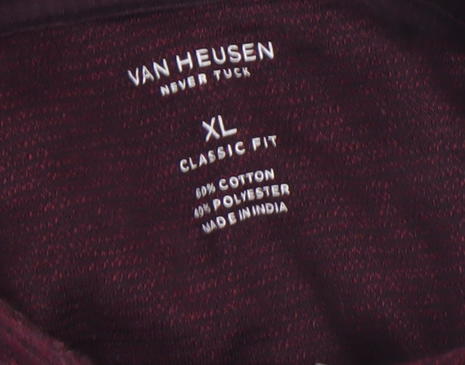 Van Heusen Men's Red XL Classic Fit 1/4 Zip Sweatshirt