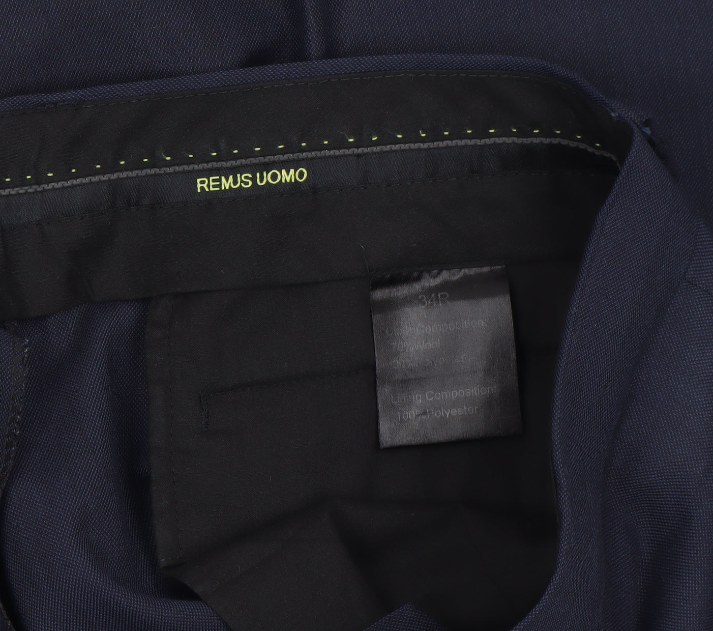 Remus Uomo Men's Navy Blue 34R Wool Blend Dress Pants