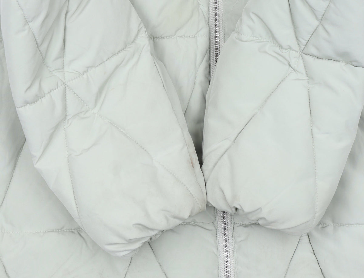Stradivarius Women Green Quilted Puffer Coat Hooded Size S