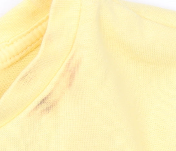 Tom and Jerry Women's Yellow Cropped T-Shirt M Crew Neck Cotton