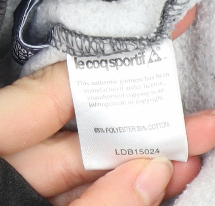 Le Coq Sportif Boys Grey Pullover Hoodie S Fleece Logo Sweatshirt
