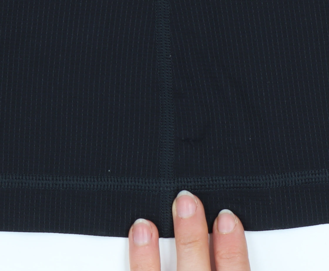 Gymshark Womens Black Long Sleeve V-Neck Slim Fit Activewear Top Size S