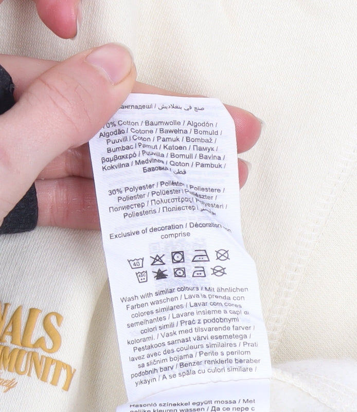 Jack & Jones Boys Beige Pullover Hoodie 12 Years Graphic Print Fleece