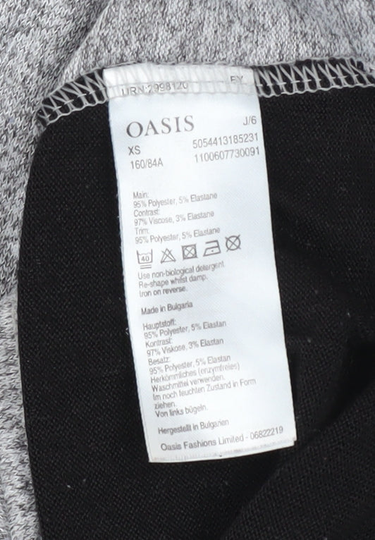 Oasis Womens Grey Colourblock Pullover Sweatshirt XS