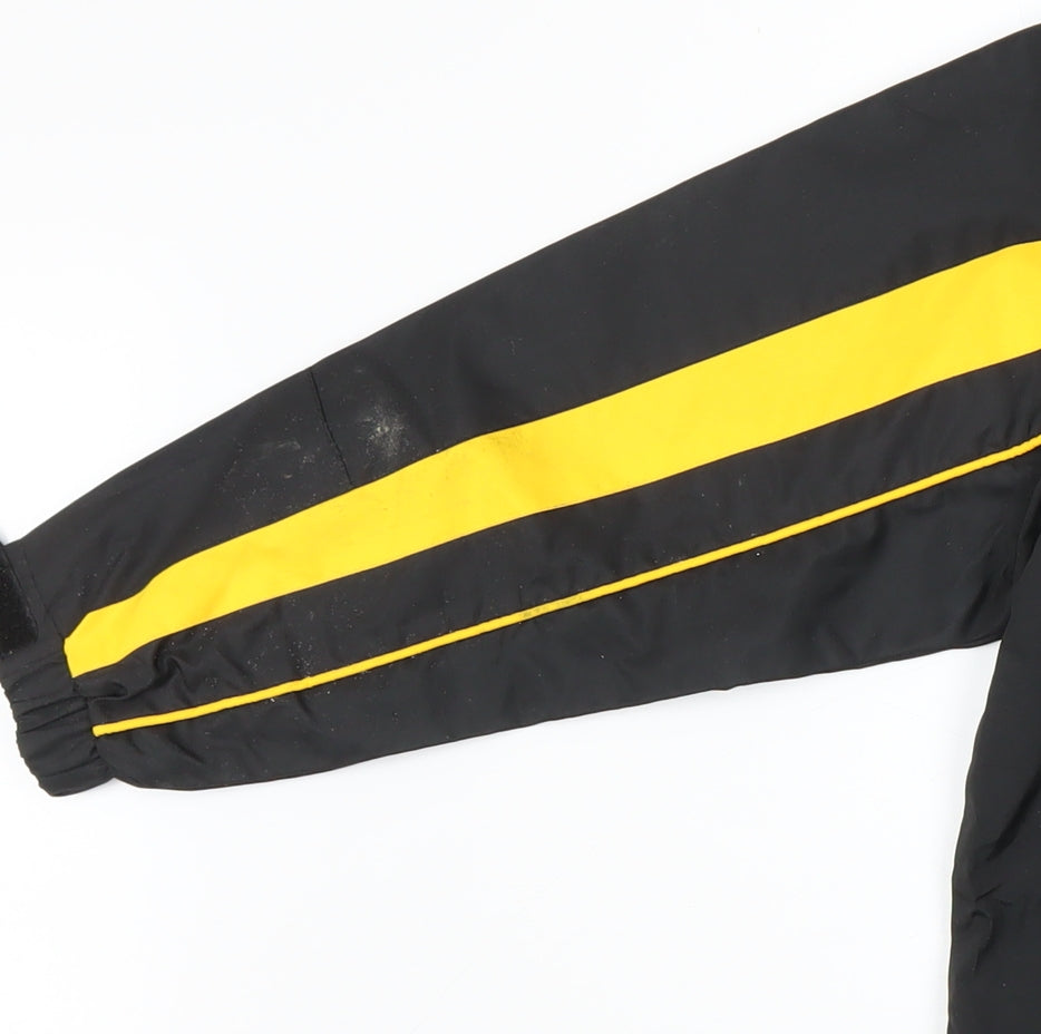 Liston Boys Black Yellow Hooded Anorak Jacket 10-11 Years Polyester Lined