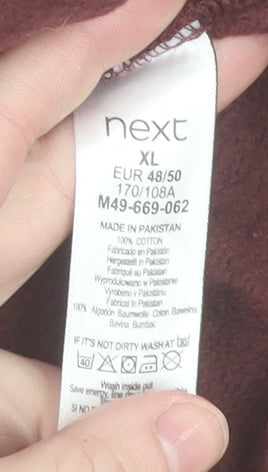 Next Men's Burgundy 1/2 Zip Sweatshirt XL Cotton Casual