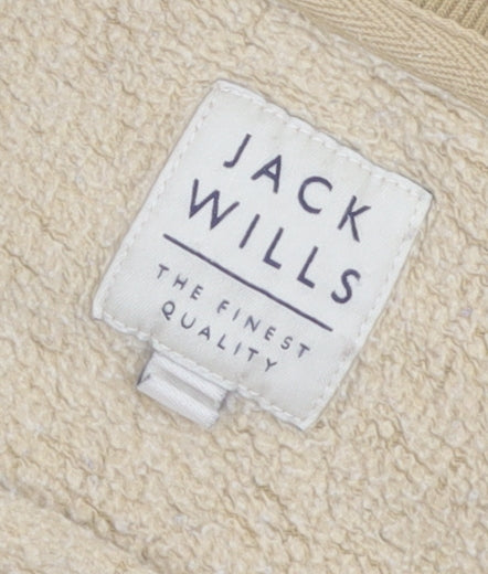 Jack Wills Men's Beige Crew Neck Logo Sweatshirt Size M