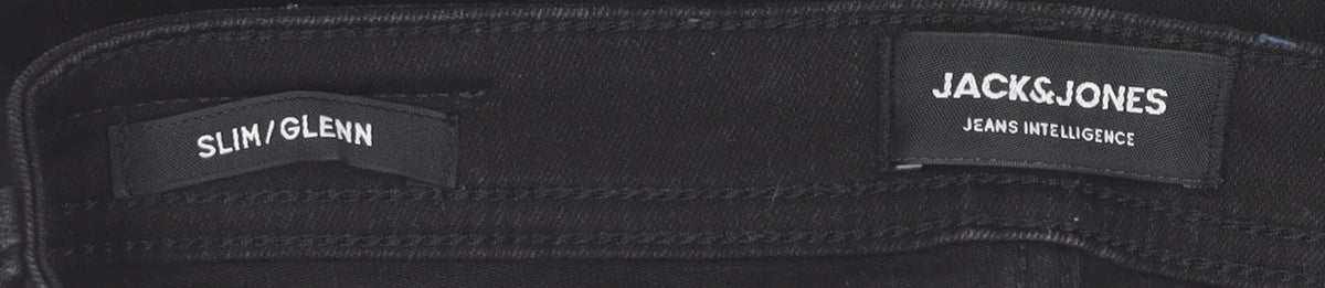 Jack & Jones Men's Black Slim Fit Glenn Jeans 28W 32L Denim