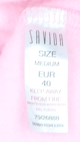 Savida Women Pink Graphic Print Pullover Sweatshirt Size 12
