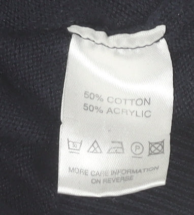 DG'S Drifter Men's Black M V-Neck Cotton Blend Jumper