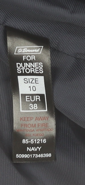Dunnes Stores Women's Navy Blue Blazer Size 10 Classic Tailored Jacket