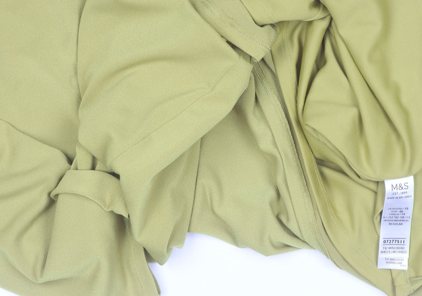 Marks and Spencer Women Green Size 18 Ruched Sheath Dress