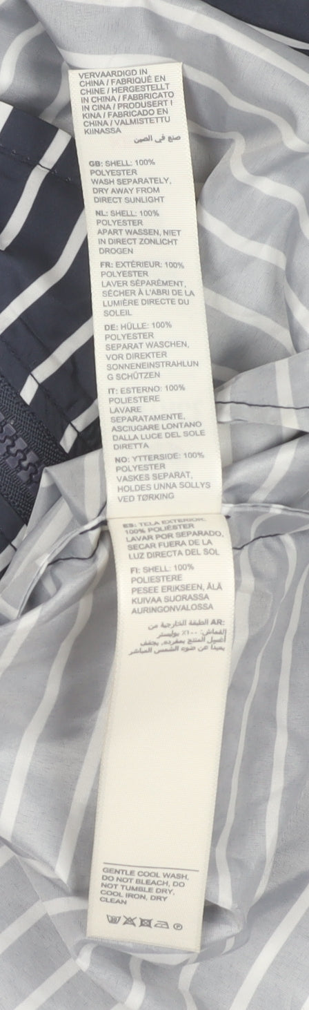 Fat Face Women's Blue Striped Hooded Rain Jacket Size 8