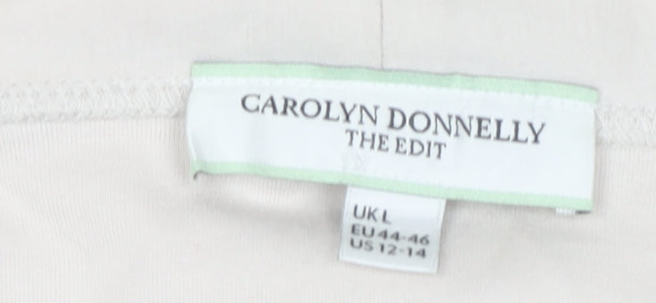 Carolyn Donnelly Women’s Beige Cotton Long Sleeve Cardigan L