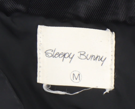 Sleepy Bunny Women’s Black Hooded Puffer Jacket Size M