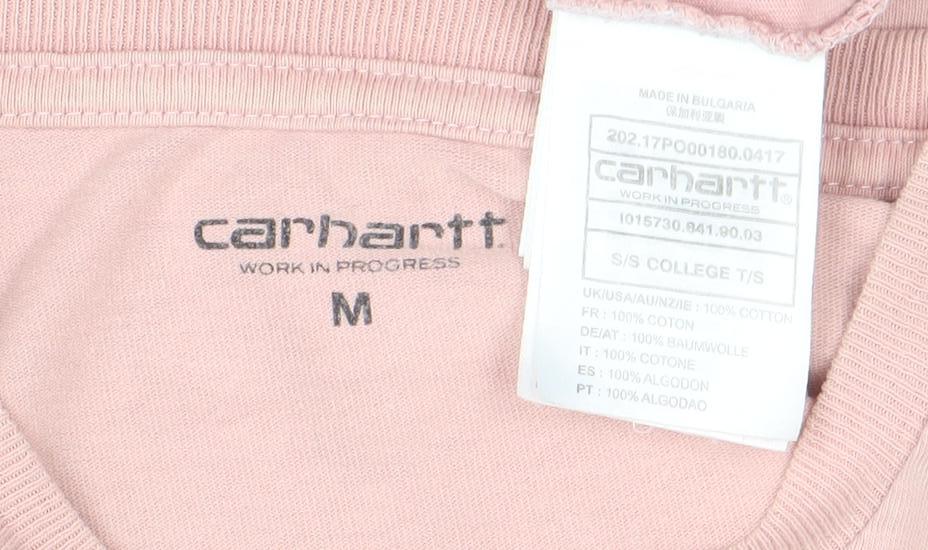 Carhartt Men’s Pink Cotton Logo Crew Neck Short Sleeve T-Shirt M