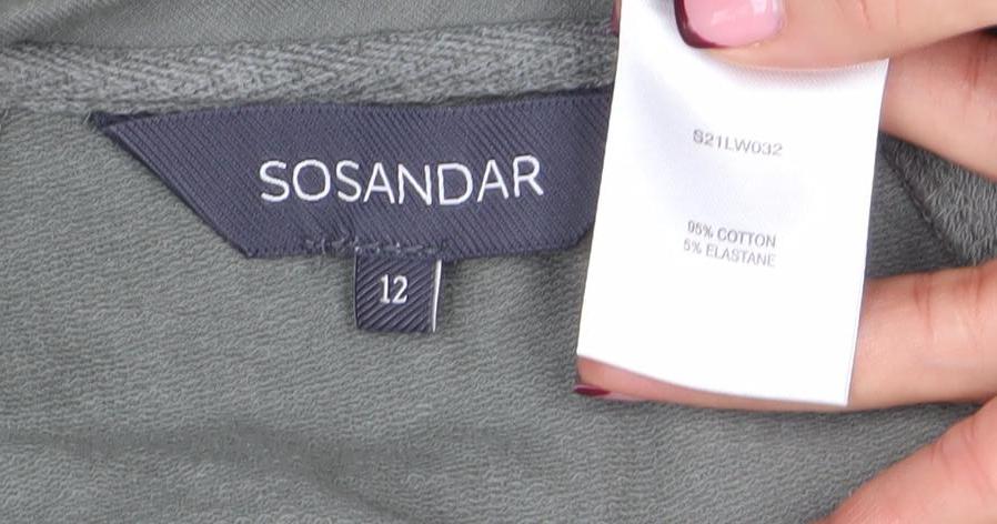 Sonsandar Women’s Grey Size 12 Cotton Blend Crew Neck Sweatshirt