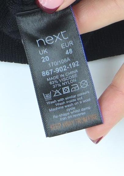 Next Women's Black Beaded Wrap V-Neck Blouse Size 20