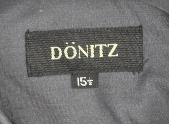 Dönitz Men’s Grey 15.5in Button-Down Long Sleeve Casual Shirt