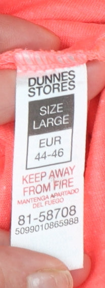 Dunnes Stores Womens Pink Cotton T-Shirt Size 16 Casual Boyfriend Fit