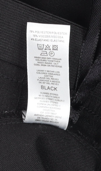 Gallery Womens Black Size 14 Classic Straight Leg Trousers